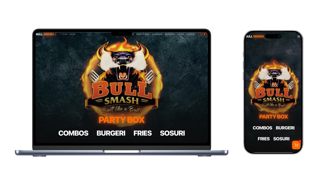 Bull Smash Burger — Web Platform realizat de Netreach