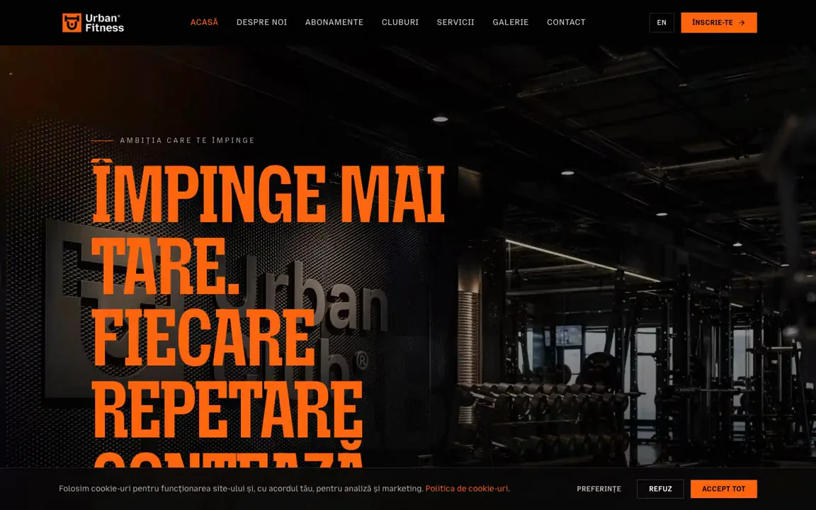 Urban Fitness, Web Platform built by Netreach